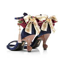 レディースファッションブランドmayla classicのサンダル、香蘭・アンシャンタン カラーは琉璃藍 NV ヒール 8.0cm オープントゥ