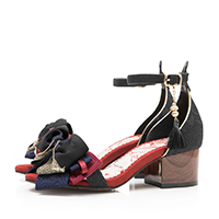 レディースファッションブランドmayla classicのサンダル、樹雨・カミゴト カラーは黒狐 BK ヒール 5.0cm オープントゥ