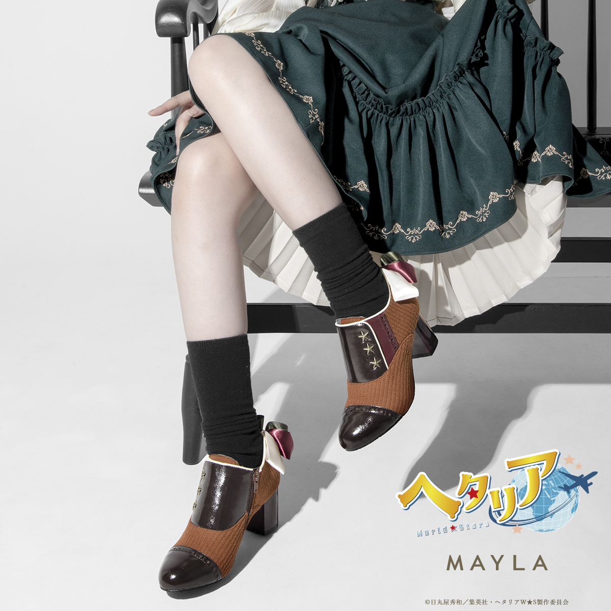 mayla classic　マイラクラッシック★ブラックの　ブーツ★ブーティー ヘタリア World☆Stars アイコニック シューズオブジェ ブーティ- MAYLA